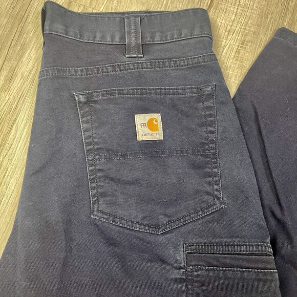 READ Carhartt FR Cat2 36x30 Men Flame Resistant Navy Relaxed Pants BN2517-FRM Q - Picture 2 of 15